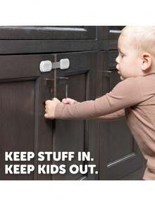 儿童橱柜锁，婴儿安全防护，可调节带扣锁，适用于橱柜、抽屉、冰箱、烤箱、马桶座圈和垃圾桶，无需钻孔，家用婴儿安全锁（2-10个装），婴儿安全橱柜锁，可调节婴儿安全带扣锁 - 彩色 - 查看 5