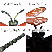 OBABA Metal Dragonfly Wall Decor, Outdoor Yard Art Fence Decor Garden Hanging Decorations For Patio, Indoor Home, Living Room, Bedroom,3 Pack (S)