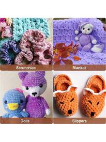 1/2 piezas de hilo de terciopelo suave, 50g/pieza, 60m/pieza, hilo grueso de punto a mano DIY, hilo Popsicle, hilo grueso de poliéster suave, adecuado para manualidades DIY, adecuado para tejer y ganchillo de bufandas, sombreros, zapatos, bolsos, cojines, muñecas, mantas, pantuflas, proyectos de ganchillo artesanal