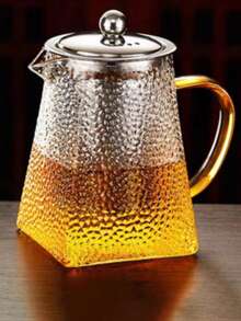 1件玻璃方形锤纹茶壶，蒸煮不锈钢茶壶，耐寒耐高温家用茶壶，玻璃或明火加热家庭用茶壶，锤纹茶壶。 - 彩色 - 查看 14