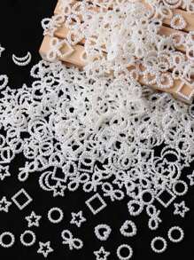 Lote de 20/60 piezas de lazos con perlas artificiales marfil para decorar el cabello en bodas, decoración diaria o manualidades de DIY, materiales para hacer clips, joyas y productos hechos a mano