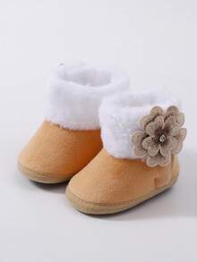 1 Pair Winter Plush Baby Socks, Soft Bottom Warm 0-12 Months Toddler Anti-Slip Socks, Baby Supplies - Multicolor - View 9