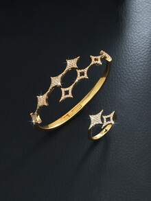 1 套铜材质中东流行发光精致手链和戒指豪华礼品套装，适合日常佩戴 - 手鐲+戒指 - 查看 19