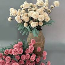 1/5 Stücke Künstliche Blumenarrangements in Herbstfarben mit Löwenzahn & Chrysanthemen für Wohnzimmer, Esszimmer Dekoration