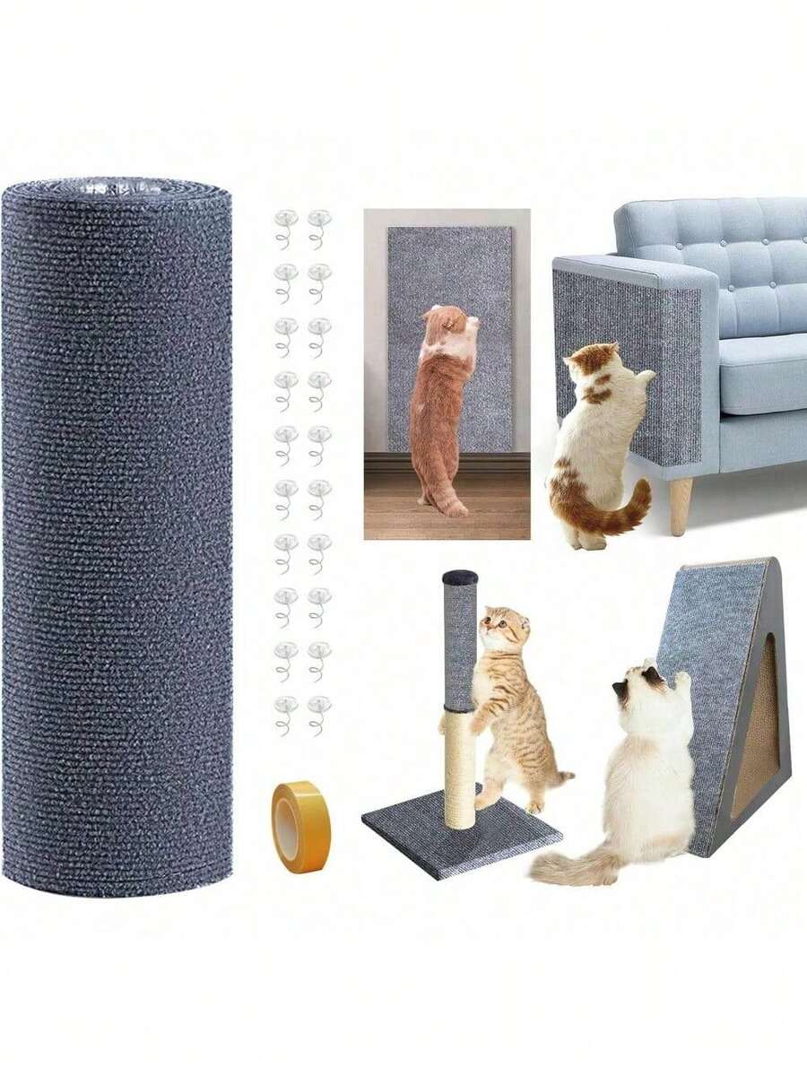 Cat Scratch Furniture Protector Keep Couch Sofa Protection Anti Claws Corner Wall Scratcher Post Sisal Scratching Mat Carpet Pad Cover Fabric Tree Guards Remnants 40"X15.8" (Deep Grey) - 深灰色 - 查看 1