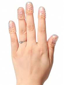 10 piezas Manguitos protectores de silicona para los dedos de los pies para prevenir la abrasión y el dolor en deportes - transparente - Ver 8