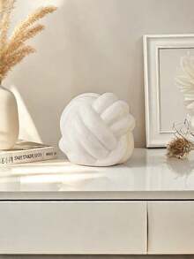 Hand-Knotted Decoration Ball - Black & White Set Of One Boho Nordic Sculpture, Modern Table Centerpiece, Minimalist Shelf Decor, Artistic Home Accent, Unique Gift - Multicolor - View 10