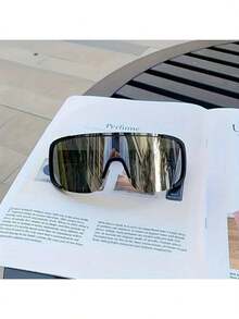 Cycling Glasses, Windproof And Sand-Proof Mountain Protection Goggles, And UV-Protective Sunglasses Fashionable Large Frame One-Piece Lens Glasses For Men, Slim Face, Brown Street Photography Mask Sunglasse For Women, Internet Celebrities, The Best Gift For Men Womens Polarized Case Strap Organizer Holder For Car Transparent Polarized Uv Protection - 銀色 - 查看 6