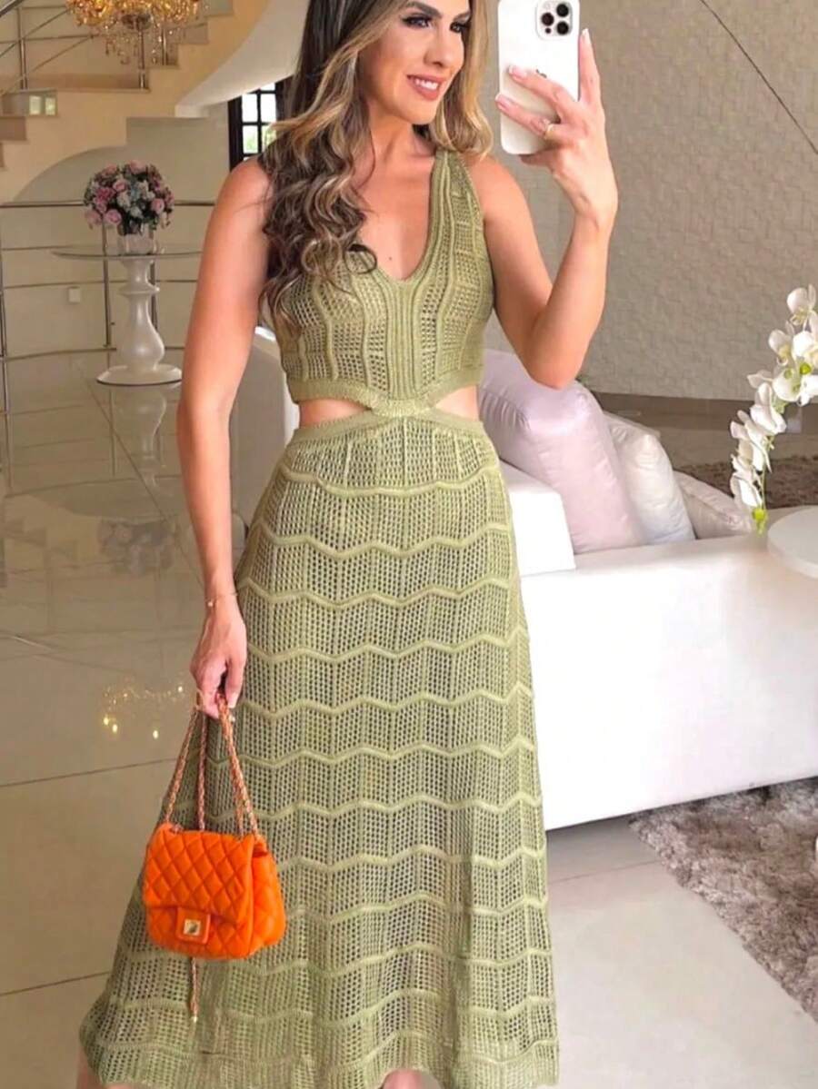 Octavia Dress - Olive Green - View 1