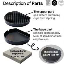 Coffee Drip Catcher 4 Inches Small Drip Tray For Drink Dispenser Espresso Machine Carafe Tea Station Water Urn Durable ABS Plastic, Black, PDT0627S,6725538 - Rose Red - View 5