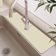 1pc Solid Color Sink Faucet Suction Cup Mat, Drain Mat, For Kitchen, Bathroom Sink, Countertop, Drain Mat, Silicone Washbasin, Trimmable And Quick-Drying Mat - Multicolor - View 23
