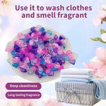 50 pezzi/confezione Detersivo in capsule 5 in 1 per il bucato, ammorbidente concentrato a lunga durata, rimuovitore di macchie con profumo persistente, potenti perle detergenti liquide, profumo a base vegetale per uso domestico