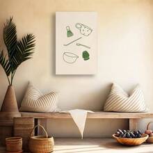 Framed 1Pc Matcha Latte Print Matcha Poster Matcha Corner Wall Art Matcha Lover Art Print,Canvas Wall Art Poster Decor Pictures For Room Home Aesthetic Decor,Suitable For Living Room,Bedroom,Bathroom,Study&Office,Cafe&Bar,Corridor Wall Decoration,4th Of July Decor - Framed - View 2