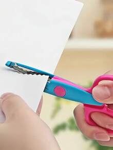 6/12 Pcs/Set Craft Scissors With Decorative Edges, ABS Resin Scrapbooking Scissors, 6 Patterns, Smooth Cutting, Fun And Colorful,School Supplies,Back To School