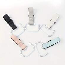 2pcs Leather & Aluminum Alloy Universal Stroller Hooks, Versatile Hooks For Hanging Bags, Diapers, Suitable For Strollers, Prams, Pushchairs, Electric Vehicles, Large Size Aluminum Alloy Hanging Hooks