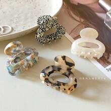 4pcs Fashion Acetate Contrast Color Hair Clips, Suitable For Daily Wear & Hair Decoration Hair Accessories Elegant Claw Clips