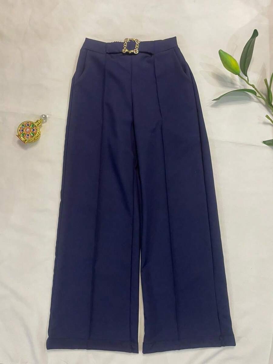 Long Pants With Pocket And Elastane At The Waist