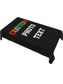 Toalha de mesa retangular personalizada de 1 peça, adicione sua própria foto, logotipo, texto para personalizar, toalha de mesa à prova de óleo e fácil de limpar, adequada para casamento, festa, restaurante, atividades ao ar livre, piquenique, todos os feriados - Multicolorido - Ver 2