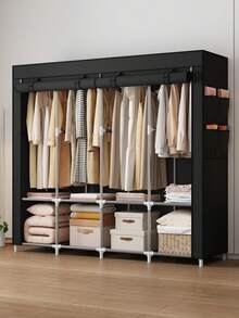 Freestanding Clothing Closet, Reinforced Steel Frame For Bedroom, Rental, Dorm, Storage Cabinet Armoire Wardrobe Rack