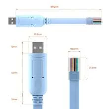 Cable de consola USB, cable de consola de USB a RJ45 para enrutadores/AP/interruptores Cisco, Windows, Linux (Azul) - Celeste - Ver 2