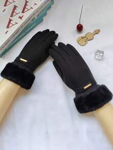 女士触屏手套，防水，柔软保暖羊毛衬里，户外冬季手套秋季配饰