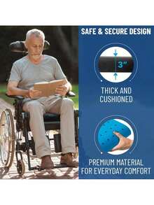 Memory Foam Wheelchair Cushion - Gel Seat Cushion For Seniors And Adults - Pressure Relief And Tailbone Pain Support - Ventilated And Soft Cushion For Ultimate Comfort - màu đen - Xem 1