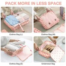 8pcs Travel Packing Cubes Set,Travel Portable Clothes Storage Bags, Compression Storage Shoe Bag, Clothing Underwear Bag, Luggage Packing Organizers,Pack Your Luggage With Ease ,Travel Essential Accessories - 粉底草莓 - 查看 4