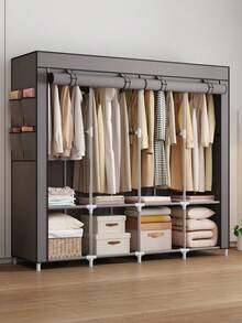 Freestanding Clothing Closet, Reinforced Steel Frame For Bedroom, Rental, Dorm, Storage Cabinet Armoire Wardrobe Rack