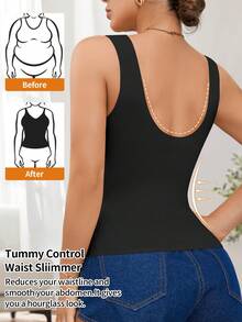 Women's Seamless Shapewear Top, Waist & Abdomen Shaping, Simple Camisole Can Be Worn Outerwear, Body Shaping