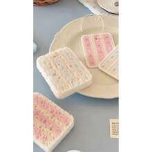 可爱郁金香和樱桃图案洗碗布，超强吸水洗碗海绵