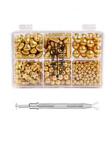 4盎司混合银色、金色和白色糖珠 - 附赠四爪糖珠笔，礼盒包装，适用于烘焙蛋糕装饰、冰淇淋点缀、饼干装饰、婚礼派对和圣诞节，仅供装饰，不可食用 - 彩色 - 查看 5