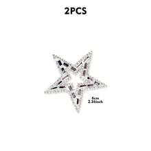 4pcs Hollow Star Rhinestones Patches, Shiny Crystal Sticker Appliques For Garment Repair, Jeans, Bags, Hats, DIY, Peel And Stick
