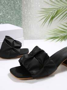 1 Pair Girl/Teen's Comfy Luxurious PU Non-Slip Durable Peep Toe Strappy Platform Sandals, Round Toe, Block Heel 5CM, Suitable For 15+ Years Old, Perfect For Travel, Vacation, Fashion, Casual, Party, Spring/Summer 2025