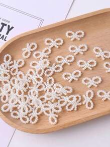 Lote de 20/60 piezas de lazos con perlas artificiales marfil para decorar el cabello en bodas, decoración diaria o manualidades de DIY, materiales para hacer clips, joyas y productos hechos a mano