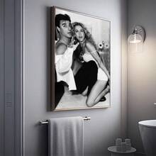 1pc,Kelly And Mr. BigWall Art,ModernleposterPrinting Canvas Painting, ,Home Decor,Room Decoration Stuff,Gift Ideas,Suitable For Decorative Painting Inbar,Hotel,Bedroom,Living Room19.7*27.6 Inch, Frameless Gifts Birthday Graduation