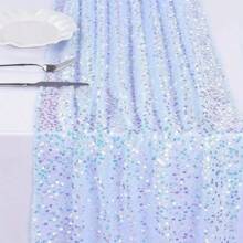 Mermaid Sequin Tablecloth, Rectangular Rainbow Home Decor Table Runner, Polyester Sequin Tablecloth For Party, Bridal, Wedding, Shower, Birthday Mermaid Themed Party