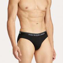 Ralph Lauren 3 Pack Men's Letter Active Waist Briefs - Black and White - View 2