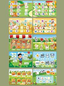 1 pieza Libro de pegatinas tranquilo para el aprendizaje para niños mayores de 3 años, libros cognitivos de animales, alfabeto y mesa de aprendizaje temprano para niños, libros de actividades educativas para niños pequeños, juguetes educativos para niños (Círculos de color aleatorio)