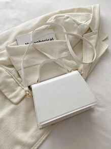 Bolso mini con solapa de color sólido de moda, bolso cruzado para el hombro para damas, adecuado para compras, carteras, estudiantes universitarios, recién llegados y ejecutivos. Perfectos para oficina, universidad, trabajo, negocios, desplazamientos, actividades al aire libre, viajes y excursiones.