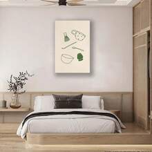 Framed 1Pc Matcha Latte Print Matcha Poster Matcha Corner Wall Art Matcha Lover Art Print,Canvas Wall Art Poster Decor Pictures For Room Home Aesthetic Decor,Suitable For Living Room,Bedroom,Bathroom,Study&Office,Cafe&Bar,Corridor Wall Decoration,4th Of July Decor - Framed - View 4