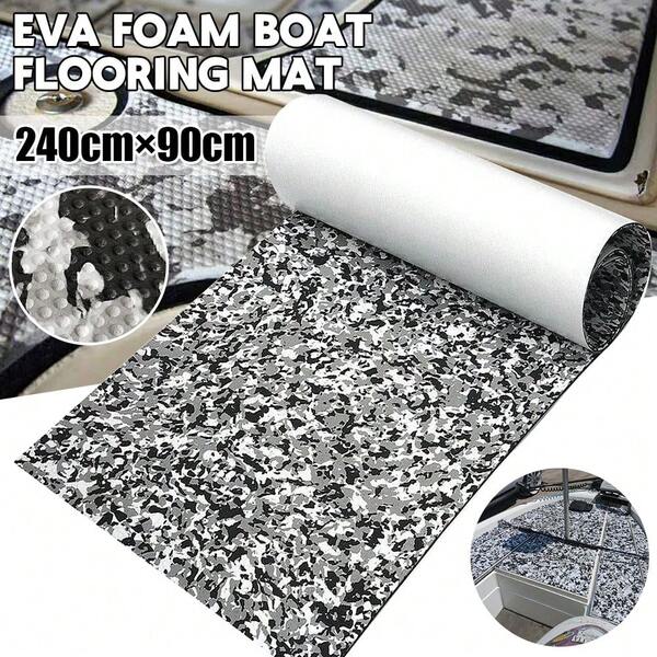 EVA Foam With Backing Adhesive Boat Flooring Mat Camo Marine Faux Teak Decking Sheet For Yacht 90cmx240cm