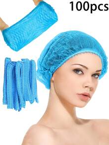 100pcs/Pack Disposable Bouffant Caps, Unisex Non-Woven Hairnets, Suitable For Food Service Personnel, Salons, Kitchens As Dust Caps - Multicolor - View 10