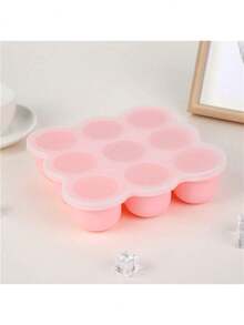 1PC Silicone Ice Cube Tray With Lid, Press Mold, Baby Food Container, 9-Grid Ice Mold - Multicolor - View 13