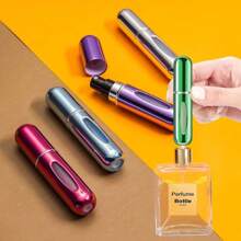 Juego de 4 atomizadores de perfume de viaje - Botellas de spray recargables y a prueba de fugas de 5ml con niebla ultrafina, dispensador de fragancia portátil aprobado por la TSA para el bolso, el gimnasio, la oficina y las vacaciones, color plateado