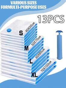 1/5/10PCS,超大真空透明高品质压缩收纳袋,适用于旅行必需品、衣服、床上用品、毛毯、寝具等的便携式收纳袋。手动真空泵压缩袋套装,无需用电。 - 壓縮袋 - 查看 2