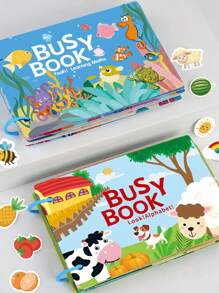 1 pieza Libro de pegatinas tranquilo para el aprendizaje para niños mayores de 3 años, libros cognitivos de animales, alfabeto y mesa de aprendizaje temprano para niños, libros de actividades educativas para niños pequeños, juguetes educativos para niños (Círculos de color aleatorio)