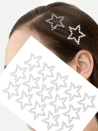 Multicolor Star Face Jewels, Rhinestone Eye Corner Stickers For Party, Hair Decoration, Body Decoration, Five-Pointed Star Stickers, Creative Photo Album Stickers, Performance Decoration, Acrylic Crystal Diamond Stickers, Body Gem Decoration