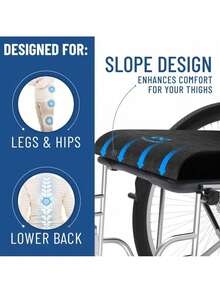 Memory Foam Wheelchair Cushion - Gel Seat Cushion For Seniors And Adults - Pressure Relief And Tailbone Pain Support - Ventilated And Soft Cushion For Ultimate Comfort - màu đen - Xem 5