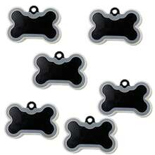 Juego de 6 fundas silenciadoras de etiqueta de perro de gran tamaño con forma de hueso, de silicona, para reducir el ruido de las etiquetas de identificación de las mascotas, de gran tamaño y peso ligero, transparente - como en la foto - Ver 4