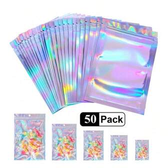 50pcs Everyday Carry Laser Resealable Bags